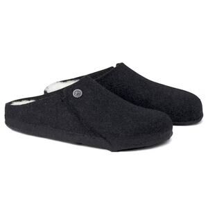 Birkenstock NIB Zermatt Shearling Wool Felt Slippers Clogs Anthracite Gray M12